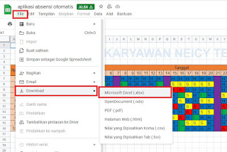 Cara Download File Excel, Google Sheet/Spreadsheet dan Aplikasi Excel: