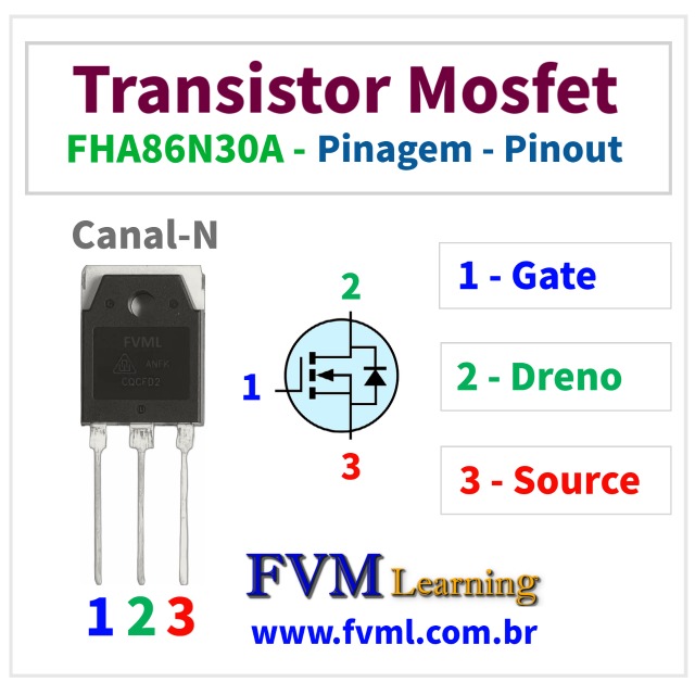 Datasheet-Pinagem-Pinout-Transistor-Mosfet-Canal-N-FHA86N30A-Características-Substituição-fvml