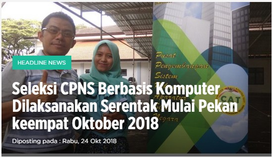 Seleksi CPNS Berbasis Komputer Dilaksanakan Serentak Mulai Pekan keempat Oktober 2018