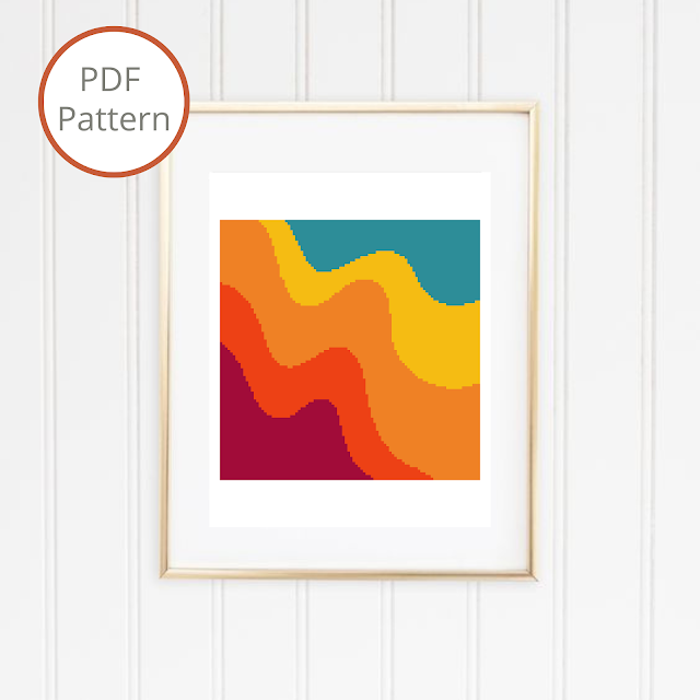 Colorful Abstract Wall Art Cross Stitch Pattern