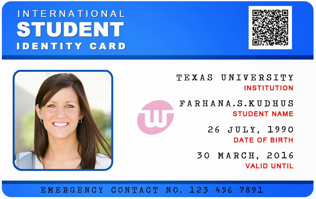 International Student ID Card Template - 01