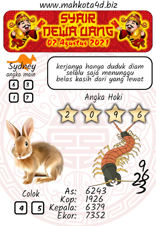 Syair Prediksi Togel Sydney - SDY Selasa, 03 - Agustus - 2021