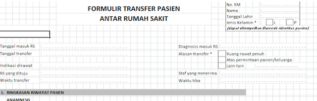 Formulir Transfer Pasien Antara Rumah Sakit Berdarkan Standar Akreditasi Terbaru doc, pdf