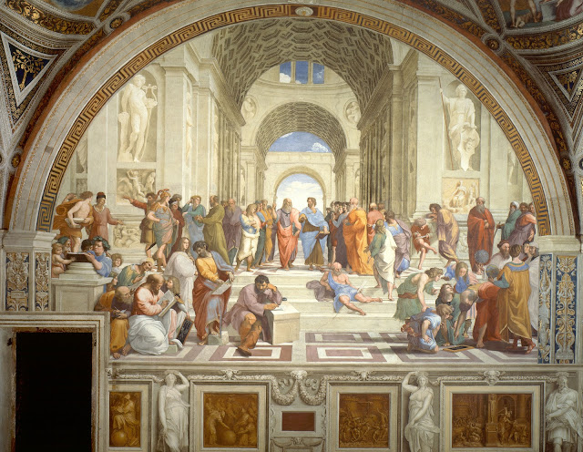 Atina Okulu (1509–1511), Raphael. Antik Yunan filozofları bir arada