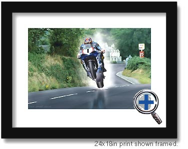 isle of man motorcycle artwork and photo poster