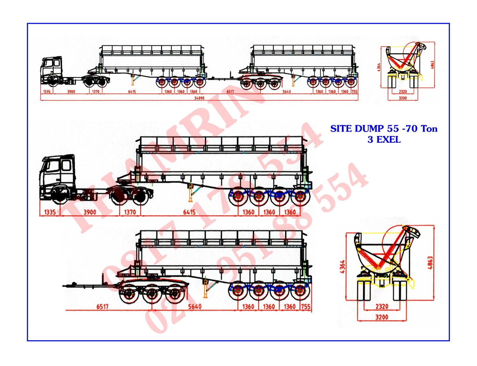 DEALER TRUCK  dan KAROSERI SITE DUMP SITE DUMP TRAILER 