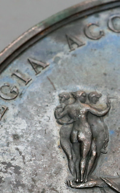 Imperiale Regia Accademia delle Belle Arti  Premio di Venezia fronde di alloro incisore è Manfredini pulizia acetone acqua distillata medaglia medaglione moneta distintivo