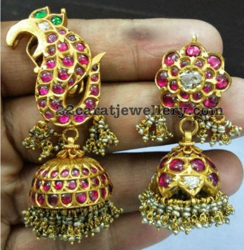 Rubies Kundan Jhumkas