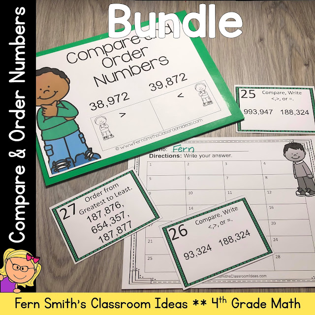 Click Here to Download This 4th Grade Go Math 1.3 Compare and Order Numbers Bundle for Your Classroom Today