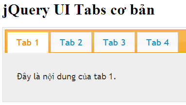Tạo tab menu cơ bản sử dụng jQuery UI