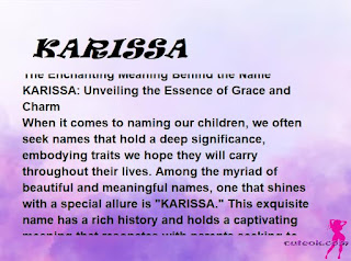 meaning of the name "KARISSA"