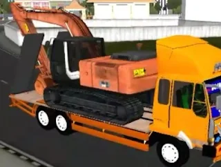 Mod Truck Hino Selfloader Muatan Excavator