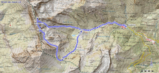 Mapa de la Ruta al Siete y los Castillilnes desde Tuiza de Arriba