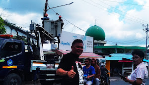  " BOM" Ada di Pasar Rakyat Pateten Bitung Saat Dinas Perkim Pasang Lampu Jalan