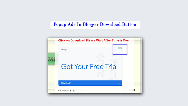 How to Add Download Button Click with Popup Ads In Blogger