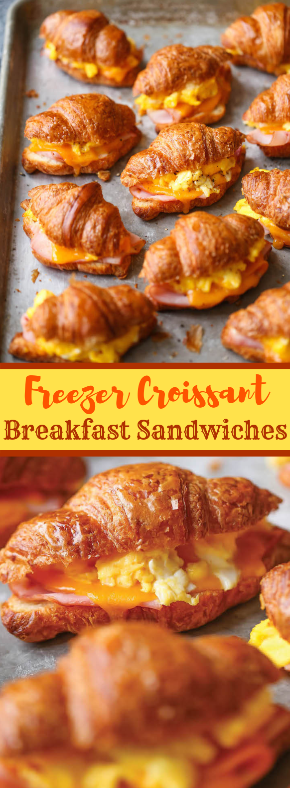 FREEZER CROISSANT BREAKFAST SANDWICHES #brunchparty #deliciousmeal