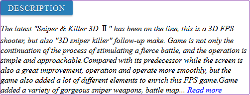 Sniper Killer 3D Ⅱ game review