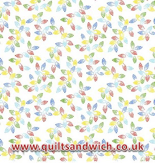 Spangles White Multi www.quiltsandwich.co.uk extra wide 