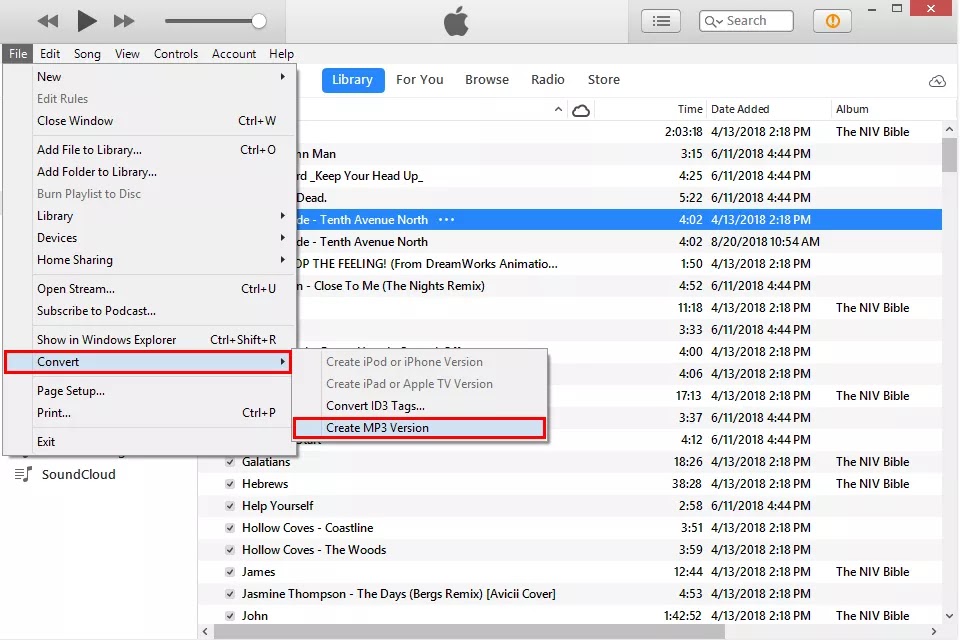 convert file M4A ke MP3 itunes