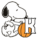 Abecedario Animado de Snoopy Jugando Baloncesto.