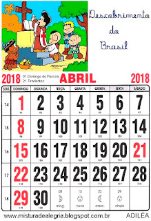 Calendário de 2018 ilustrado