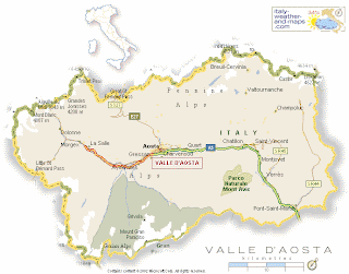 Mappa della Valle D'Aosta