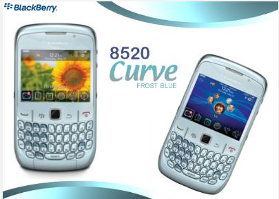 The blue edition Blackberry 8520 which is also known as the 8520 Frost Blue