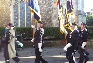 veterans parade flags in remembrance parade Salisbury