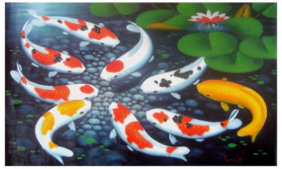 Koi Fish Canvas Painting