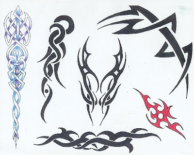 new school style tattoos tribal fire tattoo designs