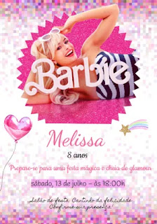 Criar convite de Barbie Party online grátis