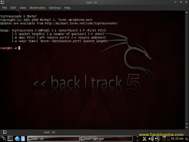 tcptraceroute on backtrack 5