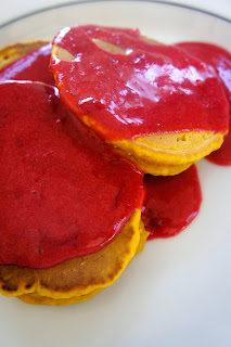 Savory Sweet and Satisfying: Pumpkin Pancakes with Cranberry Maple Syrup