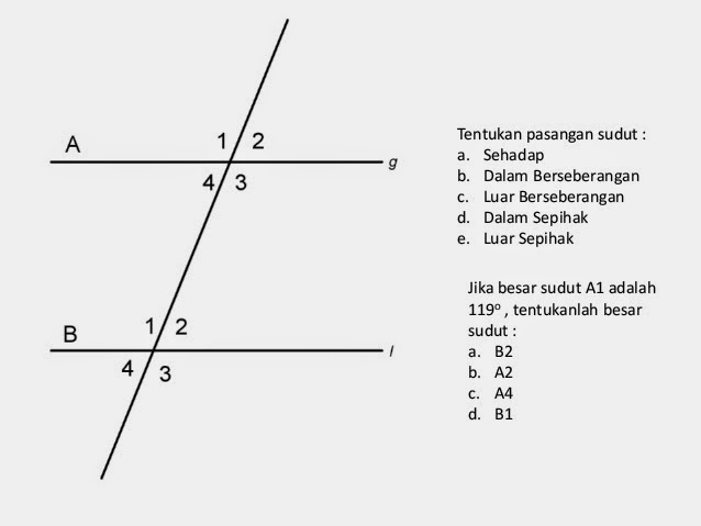  SUDUT  SUDUT  YANG TERJADI PADA DUA GARIS SEJAJAR  Mathematics