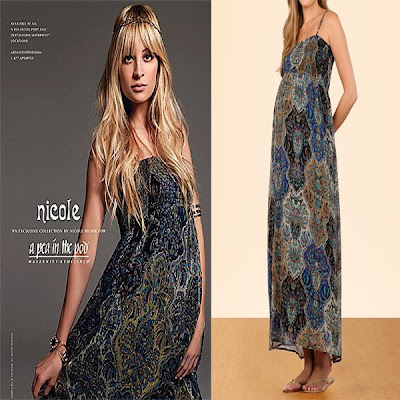 nicole richie long dress. Miss Richie in a Nicole by