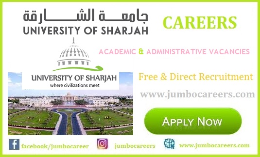 University of Sharjah Careers, University of Sharjah latest jobs, UOS job opportunities, University of Sharjah job salary, UOS teaching vacancies,  Sharjah University Driver Jobs,