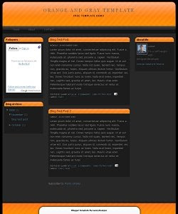 Orange gray Blogger Template