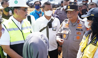 Kapolda Jabar Dampingi Kunjungan Kerja Mentri Koordinasi Maritim dan Investasi Ke Lokasi Pembangunan Training Center Pelatnas Atletik Pangalengan