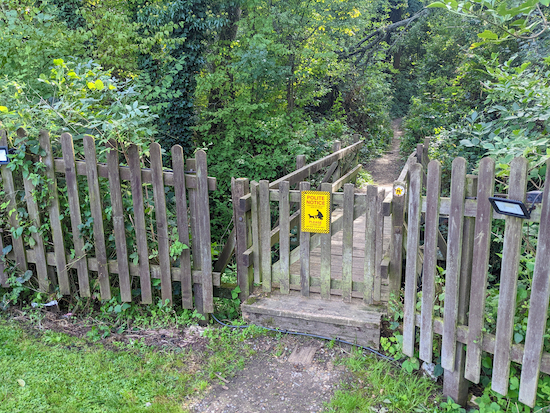 The footbridge over Wormleybury Brook
