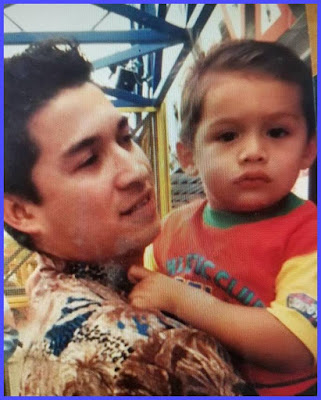 David Castaneda with his father at childhood age