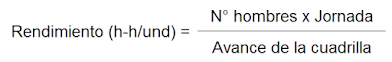 Fórmula de cálculo de rendimiento