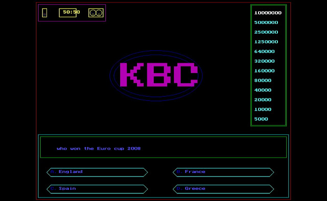 first look of KBC c programming code