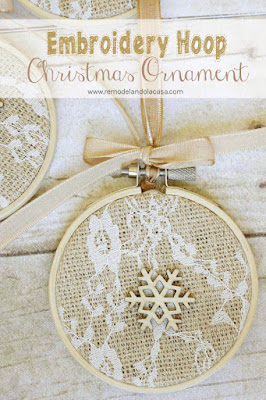 shabby chic ornament, burlap, lace, neutral, 