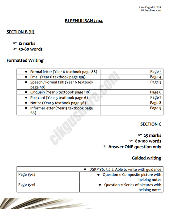 Module "A" For English UPSR - Penulisan (014) - Cikgu Share