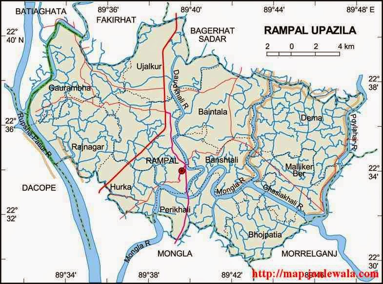 Rampal Upazila Map of Bangladesh