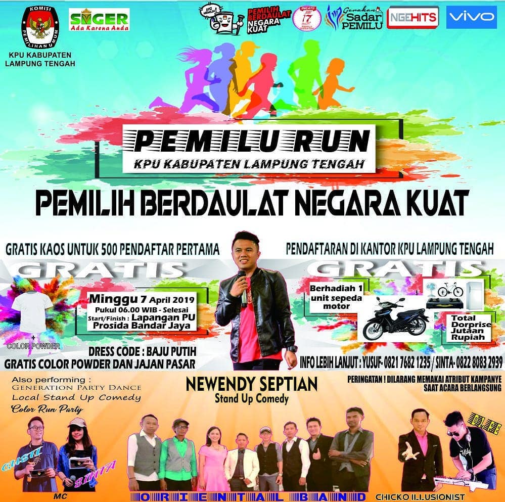 Pemilu Run KPU Lampung Tengah 2019 LariKu info