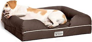 High-end memory foam dog bed with bone-shaped pillow