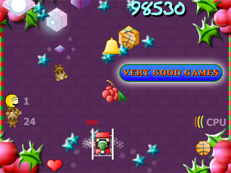 A screenshot from the free online game Christmas Attack - a shooter for PC and Apple computers