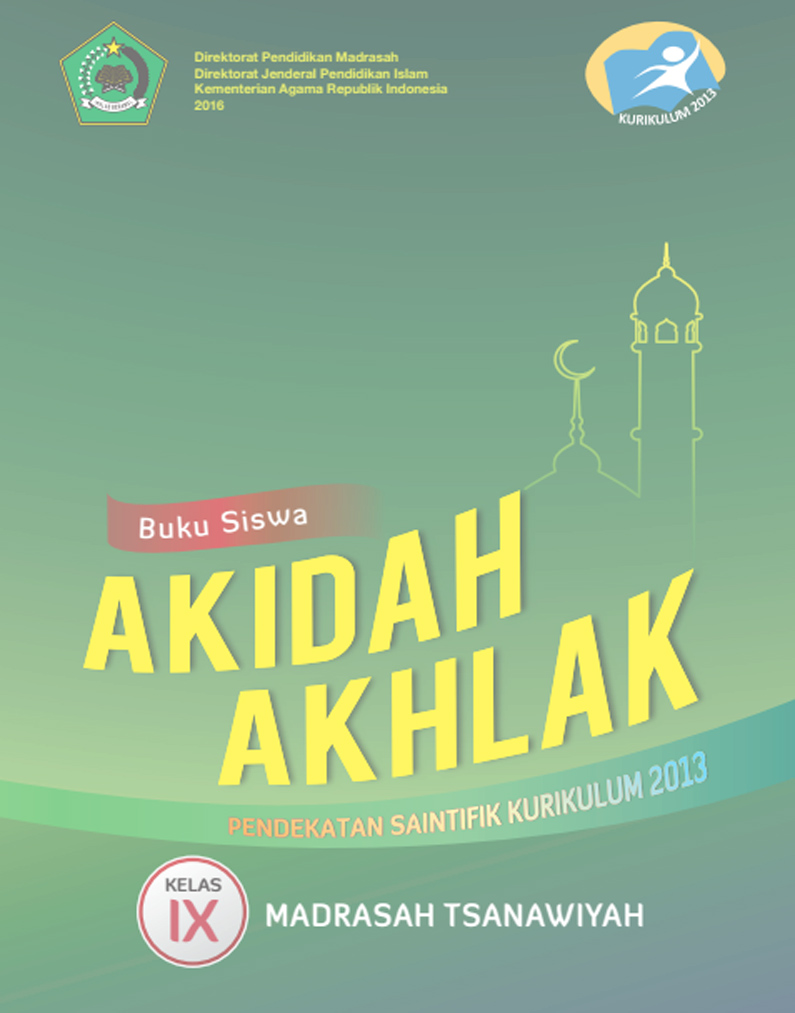 Buku Akidah Akhlak MTs kelas 9 Kurikulum 2013 - As'ad Collection