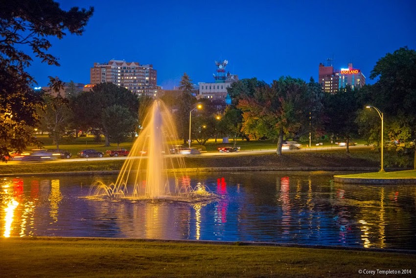 September 2014 Portland, Maine from Deering Oaks Park at night photo by Corey Templeton